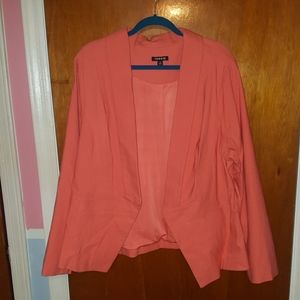 Torrid Coral Open Front Blazer sz 3